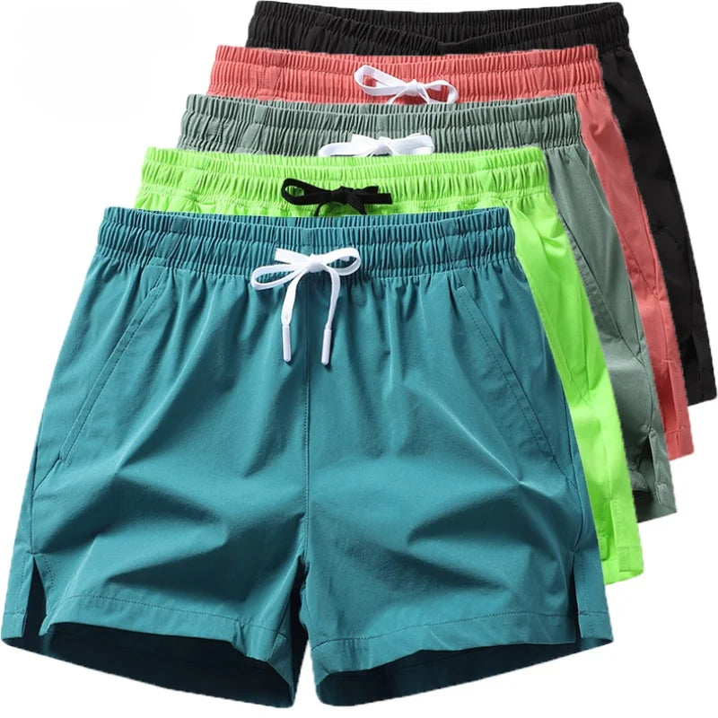 Calções de ginásio dos homens esportes sweatpants bolsos ginásio shorts casuais básicos calças leves correndo jogging praia shorts masculino banho