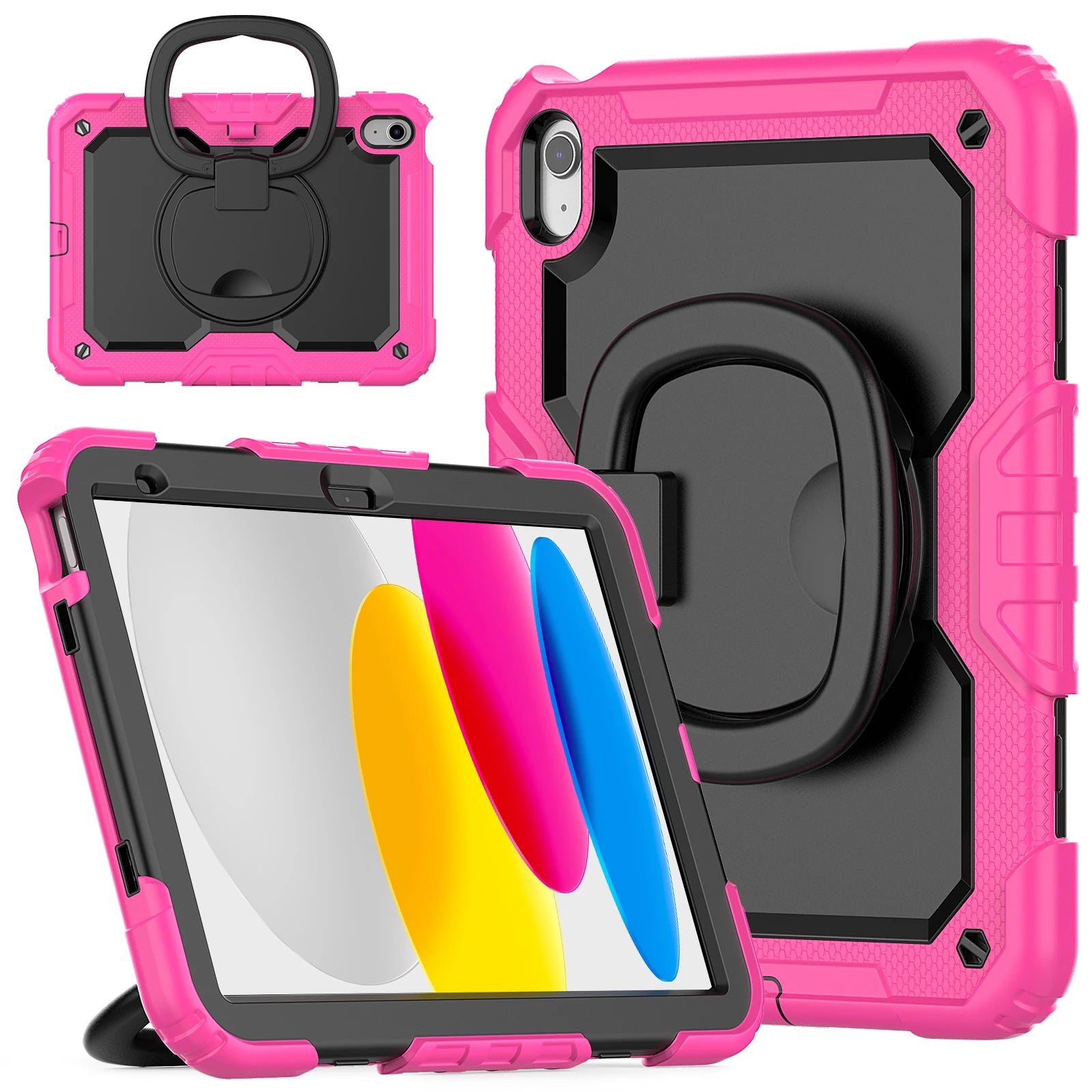 Capa com Alça Universal para iPad A16 2025 11ª Geração 10.9 2022 10ª Geração. Com Alça de Ombro, Suporte Giratório 360°, Capa Híbrida para Crianças