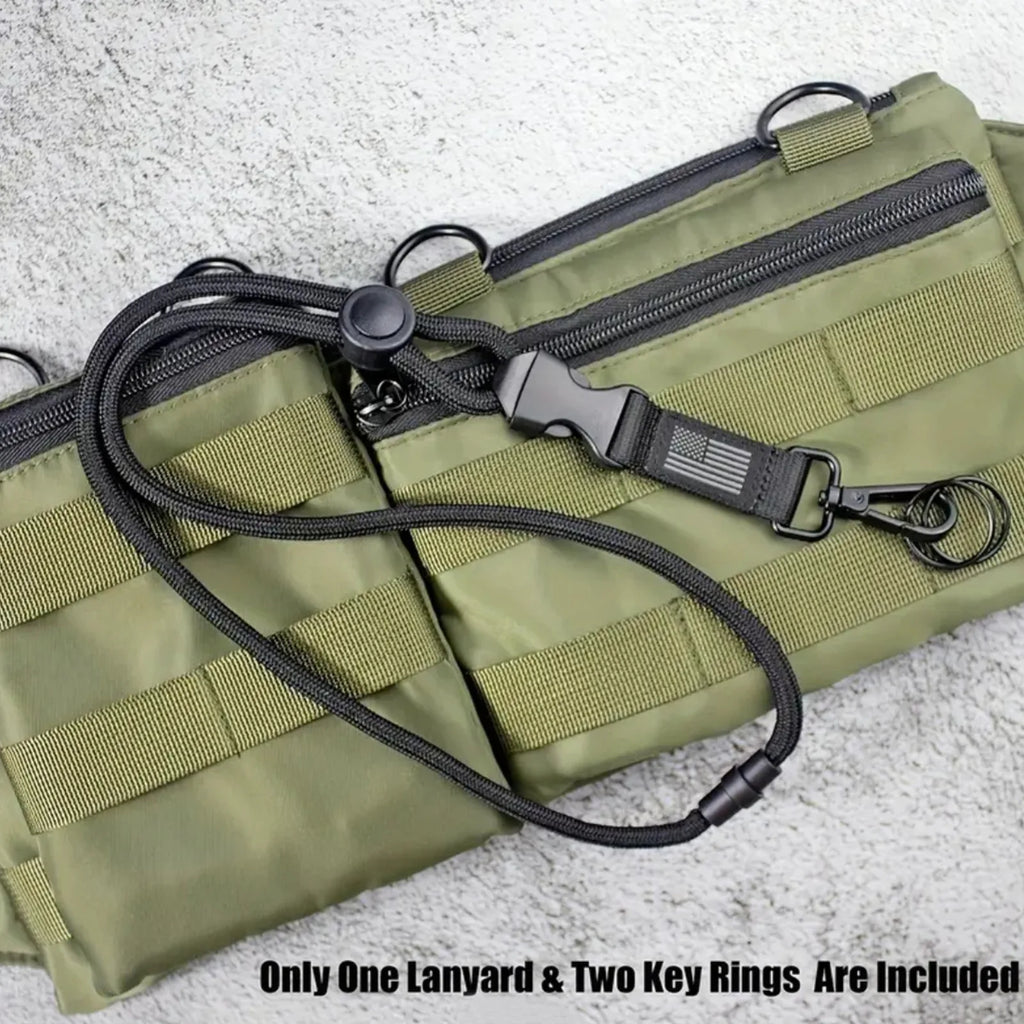 Heavy Duty Removível Badge Reel Holder Keychain, Pendurado Neck Strap, Lanyard Tactical ID Name Card Holder para caminhadas ao ar livre