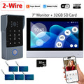 2 fios casa inteligente tuya wifi 1080p vídeo porteiro telefone da porta 7 ''monitor de toque vídeo campainha porta câmera sistema segurança