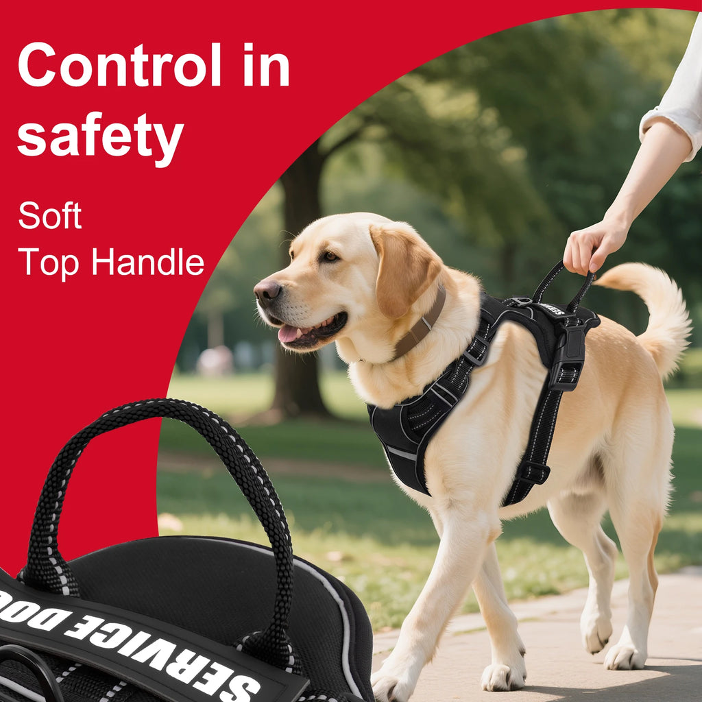 Arnês para cães ajustável de nylon sem puxar colete com remendo para cães 4psc, arnês reflexivo para animais de estimação para cães pequenos, médios e grandes