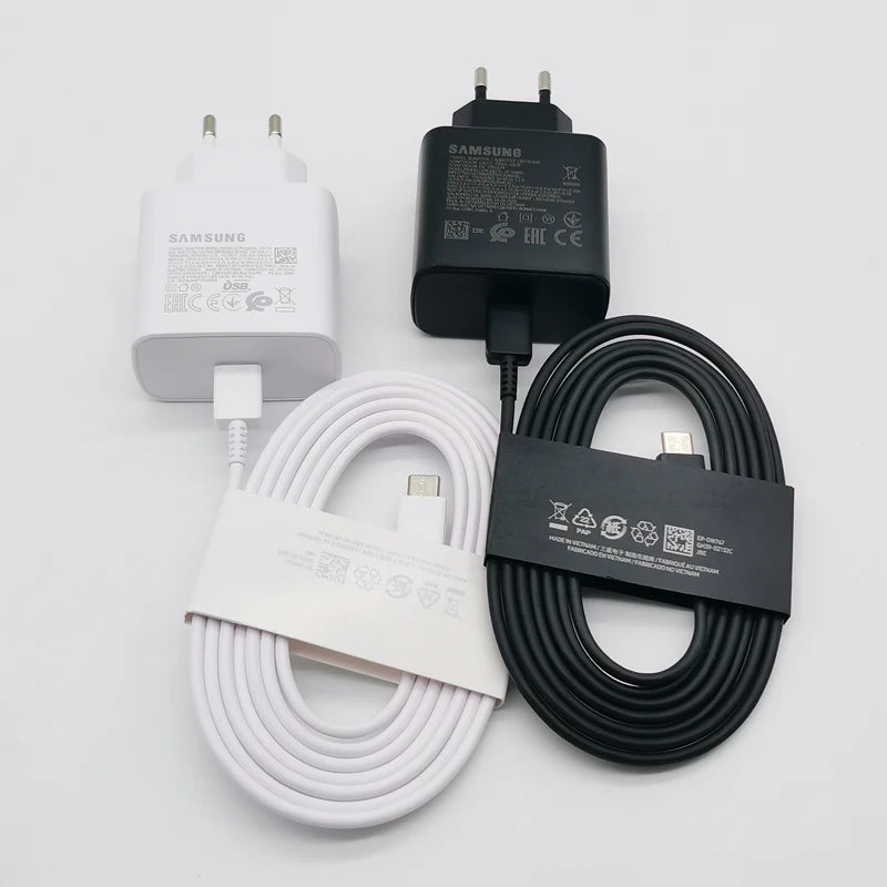 Carregador de 45W, 1.8m, Tipo C, Galaxy S24, S23, S22, S21, S20, Nota 20, Ultra 10, Z Flip, Fold 6, Samsung-Adaptador de Carga Super Rápida, 5, 4, 3, 2