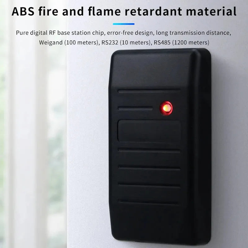 Outdoor Waterproof RFHID Card Reader 125KHZ Wiegand 26-37 Adaptive Format Output RS485 RS232 TTL Level Communication small hid