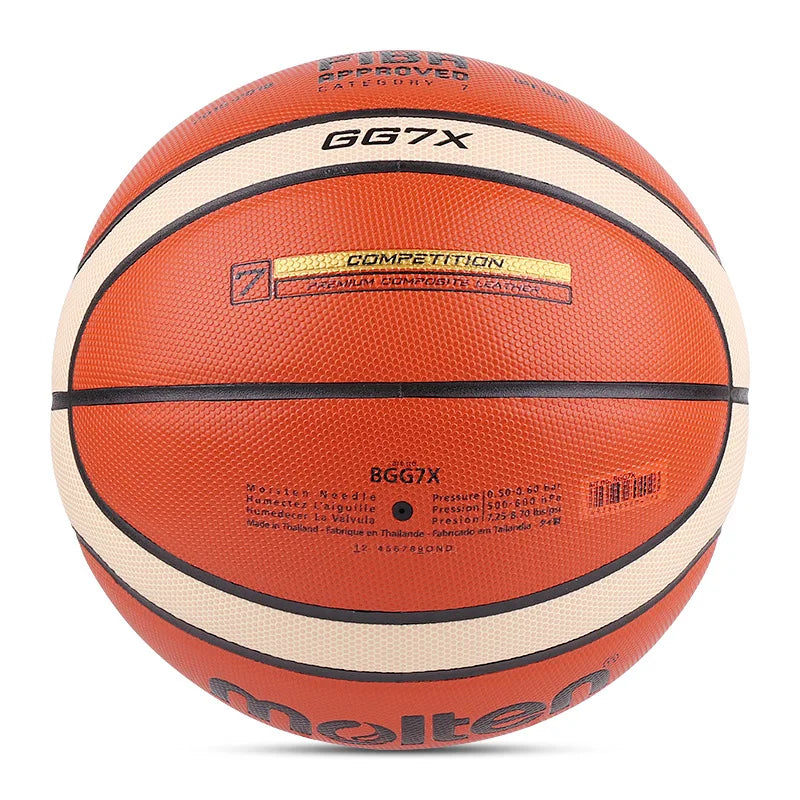 Molten GG7X Basquete PU Couro para Adultos Adolescentes Crianças Treinamento de Partita interna ao ar livre Aprovado pela FIBA