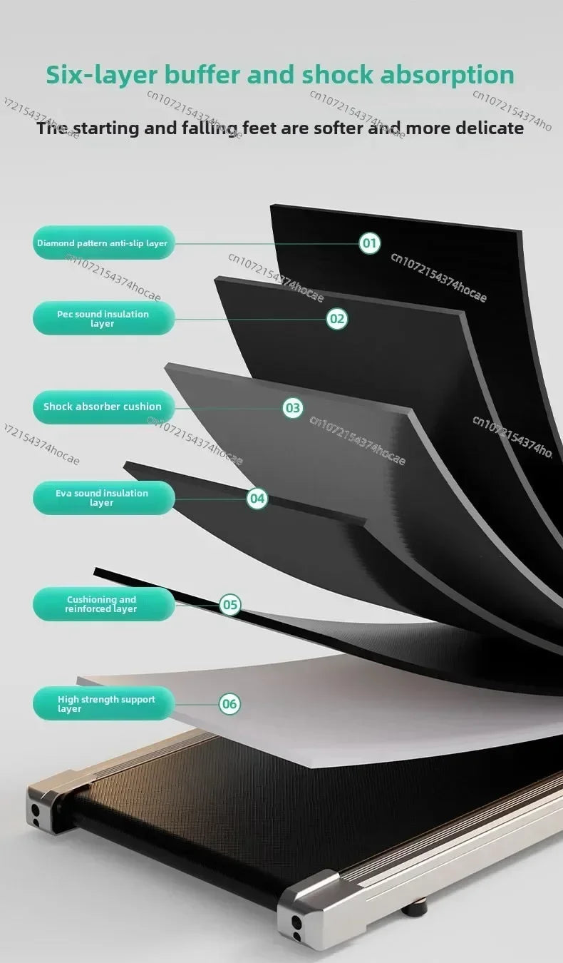 Cama plana doméstica/equipamento de fitness interno silencioso para queima de gordura pequena/tapete dobrável
