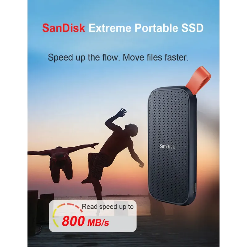 SanDisk E30 Portable SSD USB 3.2 USB-C External HD 1TB 2TB HDD Hard Drive SSD Solid State Drive for Laptop/Desktop External SSD
