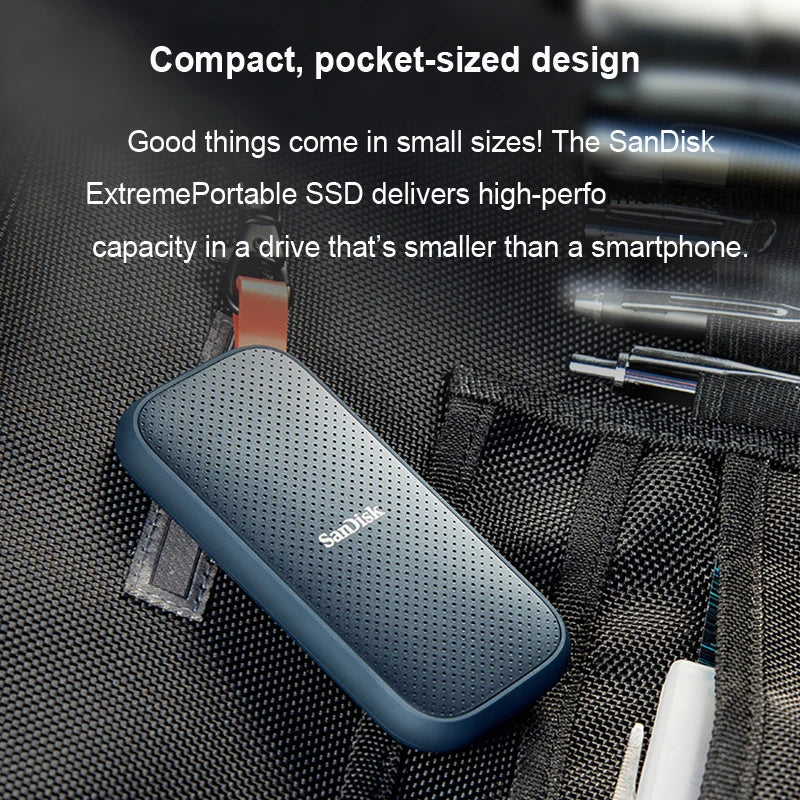 SanDisk E30 Portable SSD USB 3.2 USB-C External HD 1TB 2TB HDD Hard Drive SSD Solid State Drive for Laptop/Desktop External SSD