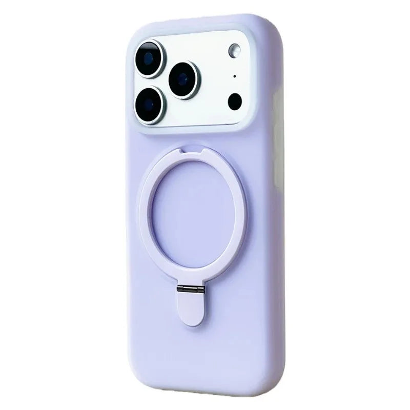 Luxo líquido silicone suporte anel titular magnético para magsafe caso para iphone 17 pro max ar 16 15 14 13 pele amigável capa