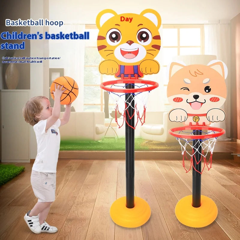 Versão infantil vertical ajustável levantamento rack de basquete ao ar livre casa indoor esportes crtoon rebote pai-filho interacti
