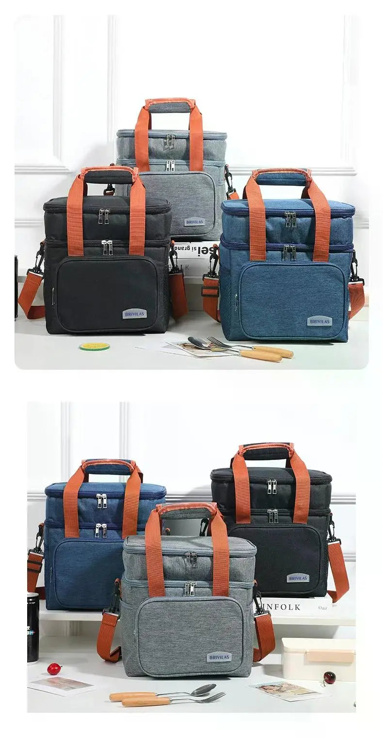 Saco de almoço térmico portátil piquenique alimentos refrigerador sacos caso isolado durável à prova dwaterproof água escritório lancheira alça ombro caixa refrigeração