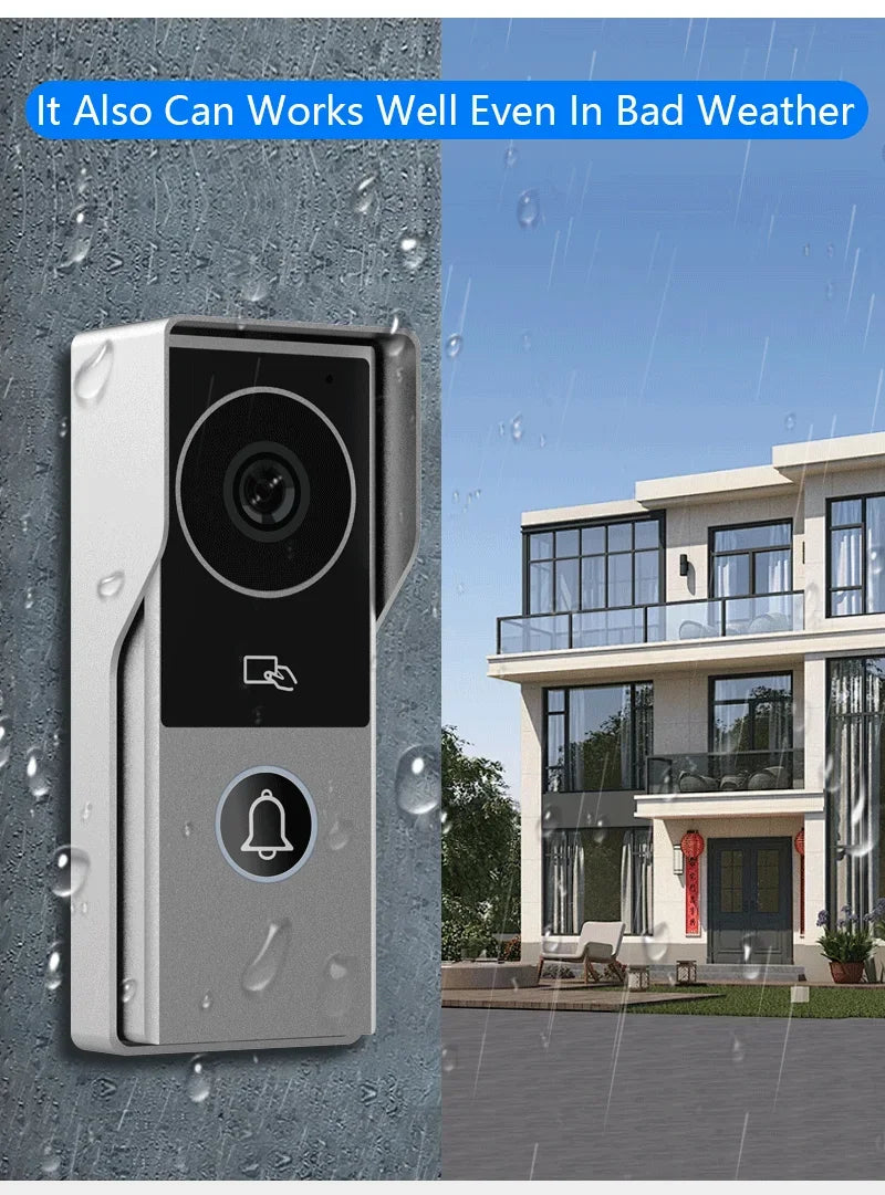 Tuya inteligente 1080p 2 fios visiophone campainha sistema de vídeo porteiro para casa metal porta telefone suporte câmera ip proteção segurança