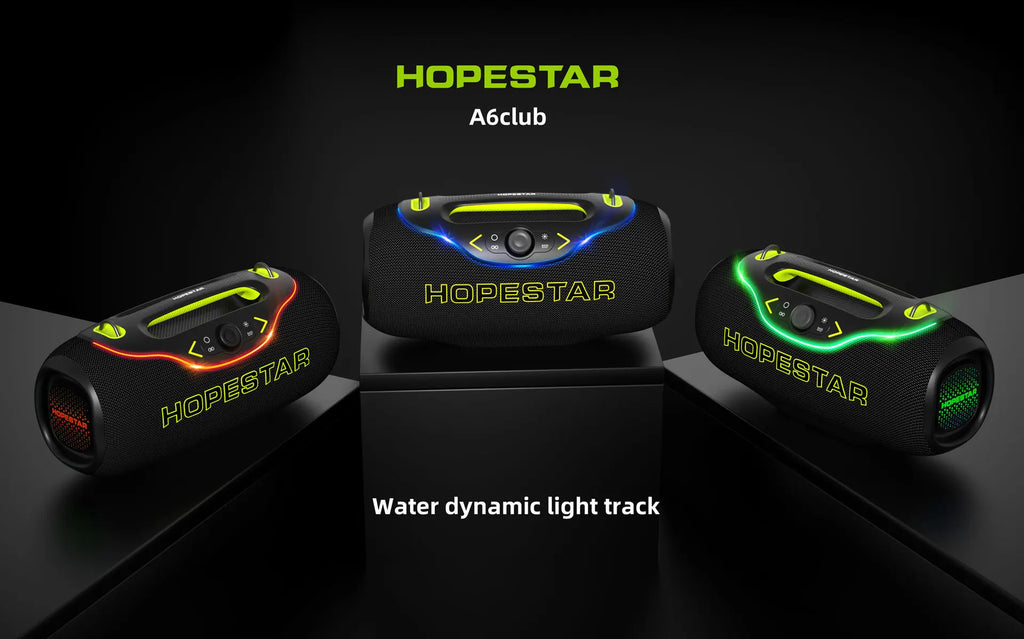 HOPESTAR A6 CLUB Alto-falante Bluetooth Super Bass 200W - Emparelhamento TWS de última geração, IPX6 à prova d'água, sistema de áudio portátil para festas ao ar livre