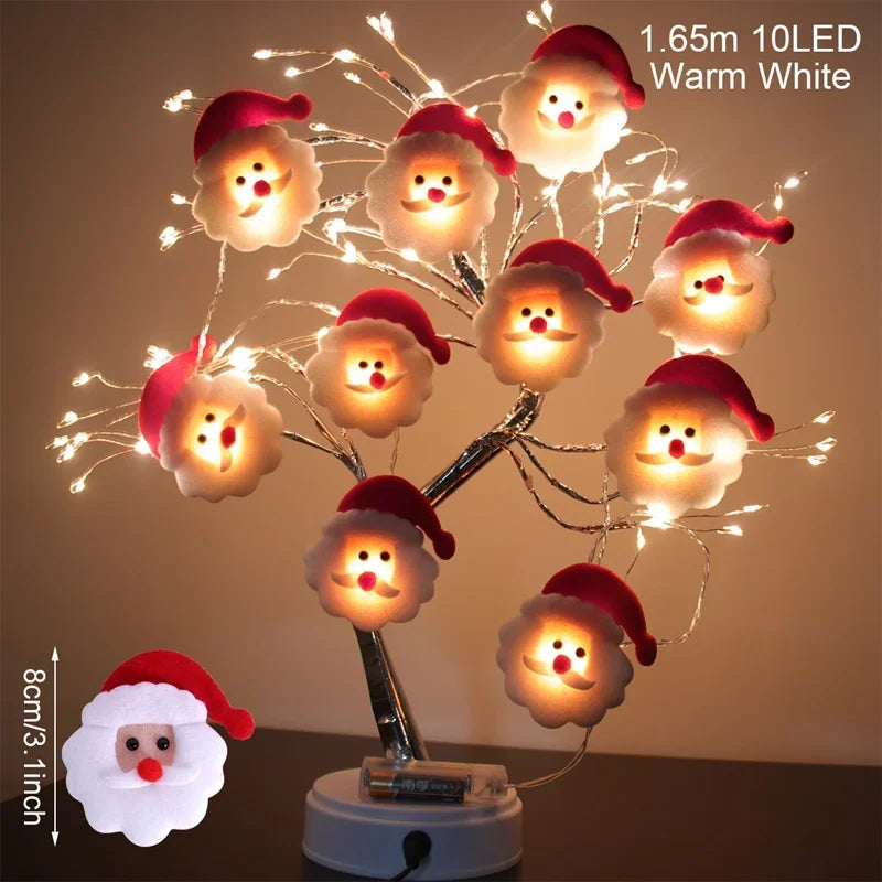 Boneco de neve natal led guirlanda luz da corda feliz natal decorações para casa 2024 cristmas árvore ornamento natal navidad presentes