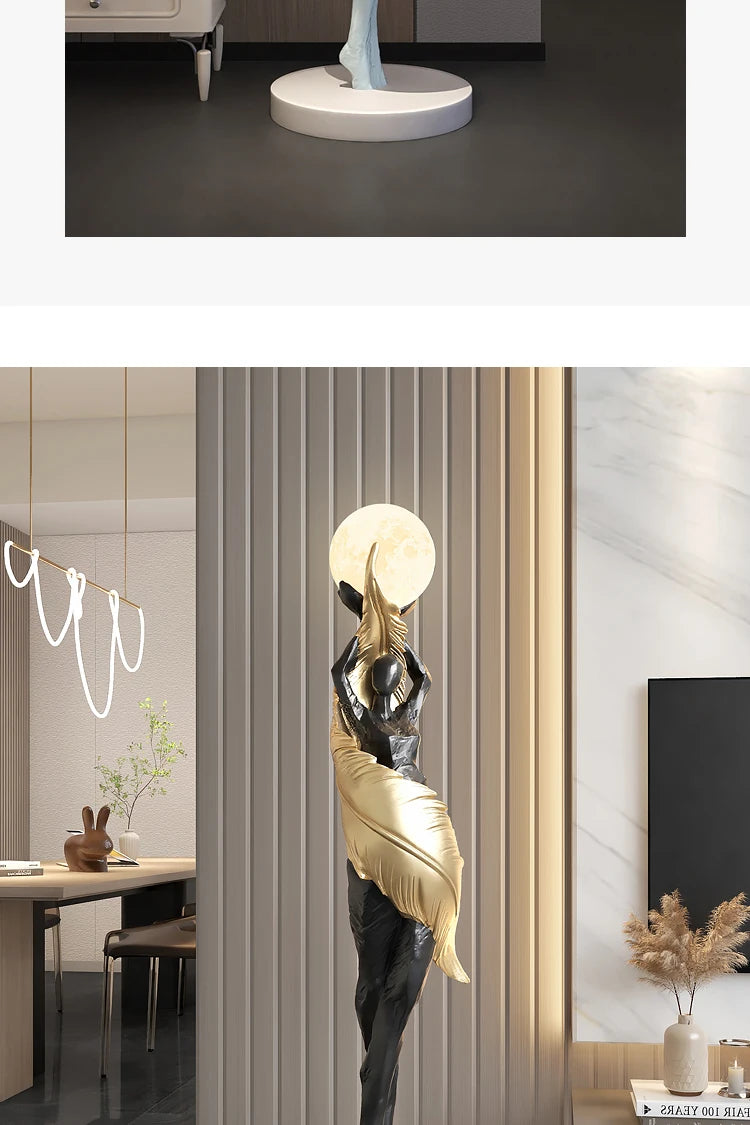 Home Decor Pena Abstrata Menina Arte Escultura, Tamanho Grande Figura Estátua, Sala de Estar Decoração Pavimento, Resina Artesanato Presente, Arte Moderna Ornamento