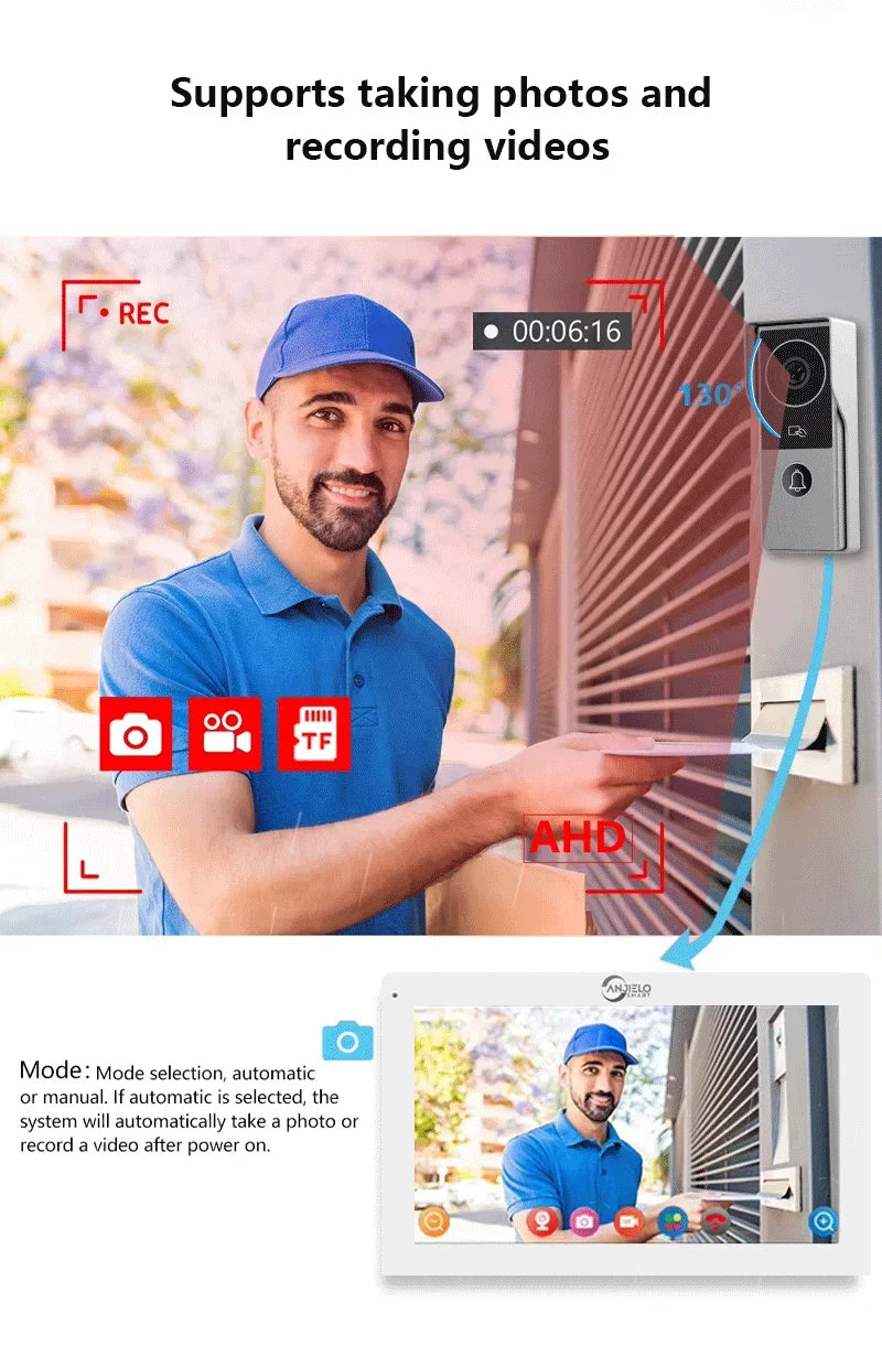 Tuya inteligente 1080p 2 fios visiophone campainha sistema de vídeo porteiro para casa metal porta telefone suporte câmera ip proteção segurança