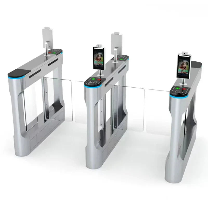 Fitness Center GYM Swing Barrier Swipe RFID Card Face Recognition Fingerprint Access Brushless Motor Swing Turnstile Gate
