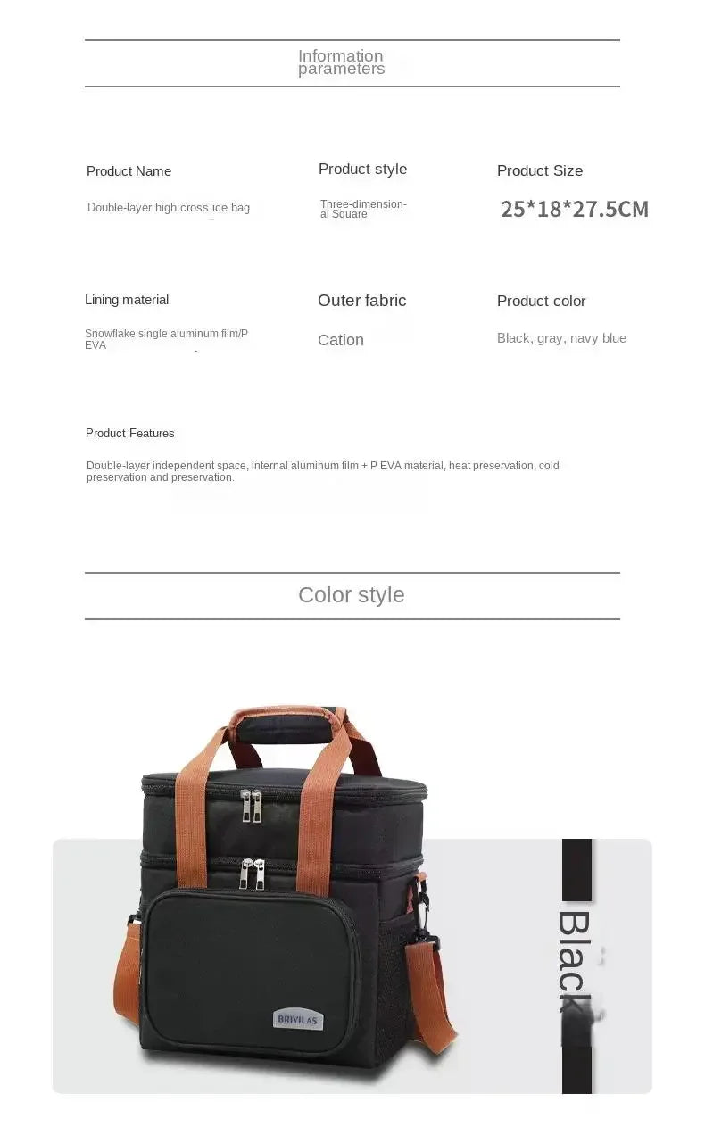 Saco de almoço térmico portátil piquenique alimentos refrigerador sacos caso isolado durável à prova dwaterproof água escritório lancheira alça ombro caixa refrigeração