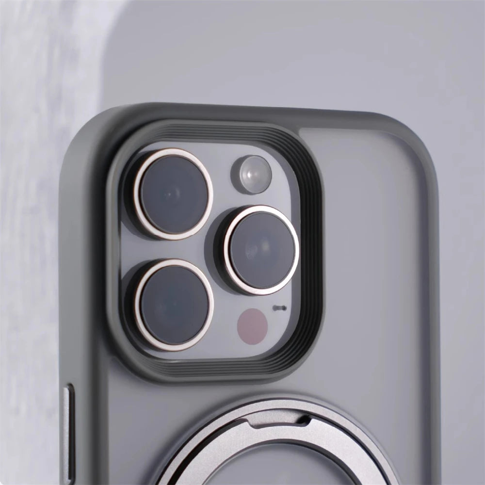 360 °   Rotação de metal anel titular magnético pára-choques caso para iphone 16 pro max 15 14 13 para magsafe carga sem fio capa à prova de choque