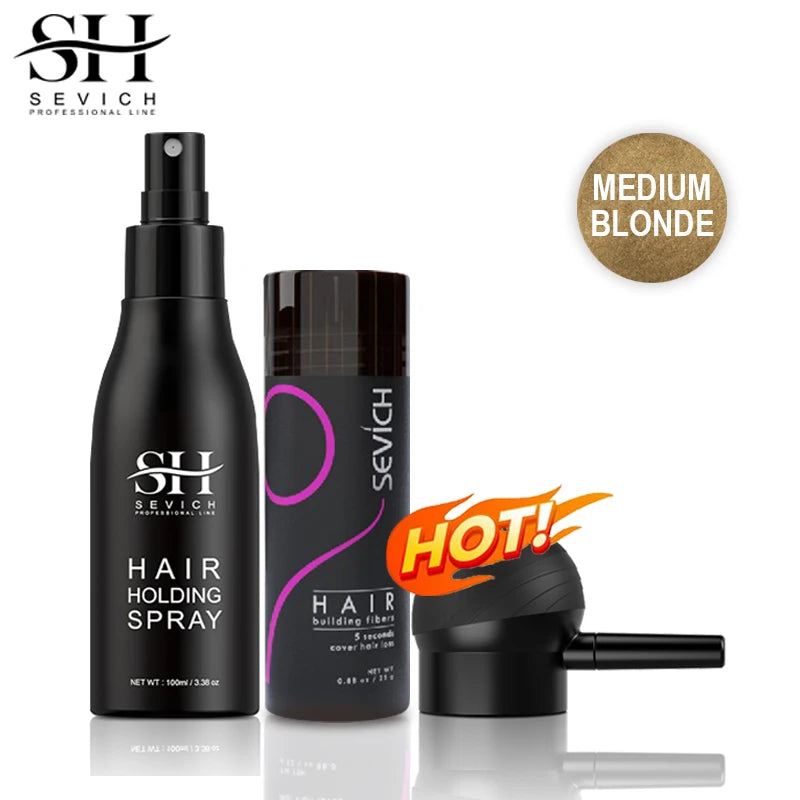 3 pçs conjunto de fibras de cabelo queratina construção do cabelo estilo em pó perda de cabelo instantâneo recrescimento espessamento pós linha fina barba enchimento