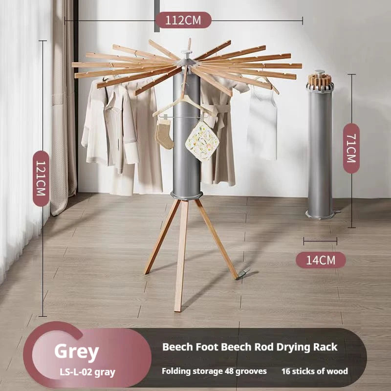 Rack de secagem de roupas dobrável quarto tripé rack de armazenamento de roupas piso giratório rack de lavanderia rack de vestuário para varanda