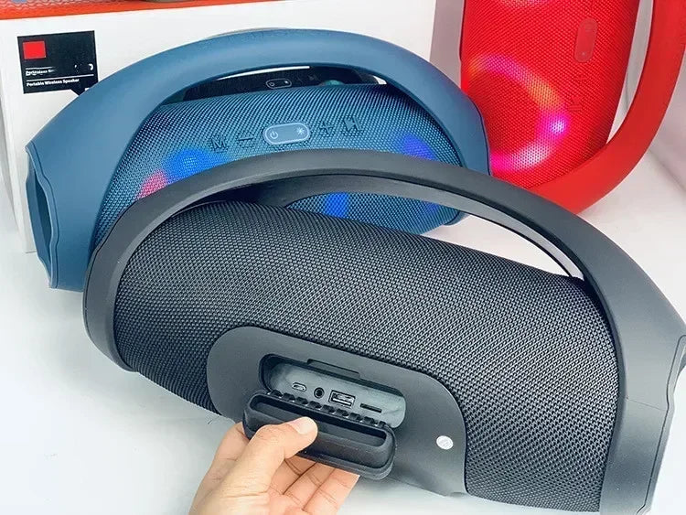 Alta fidelidade sem fio bluetooth alto-falante portátil à prova dwaterproof água coluna de som alta potência estéreo surround rgb subwoofer caixa de som tws/usb