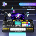 Kid DJ Mixer with Microphone Electronic Piano Keyboard Bluetooth DJ Turntable Console Junior Musical Instrument Christmas Gifts