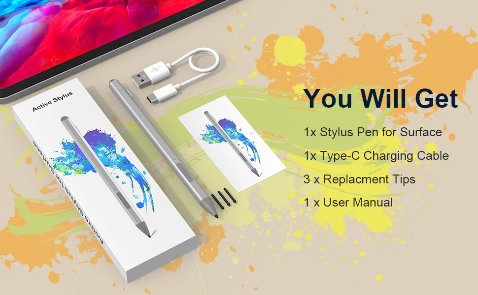 Caneta stylus para microsoft surface pro/livro/laptop/studio pro11/10/9/8/7/6/5/4/x caneta windows 4096 caneta de superfície de sensibilidade à pressão