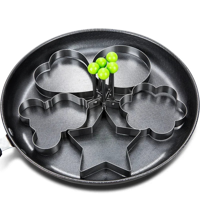Molde De Ovo Frito De Aço Inoxidável, Fabricante De Panquecas De Coração, Cozimento Ao Pequeno Almoço, Anéis De Omelete, Cozinhar Ferramentas, Acessórios De Cozinha, Gadget, Novo