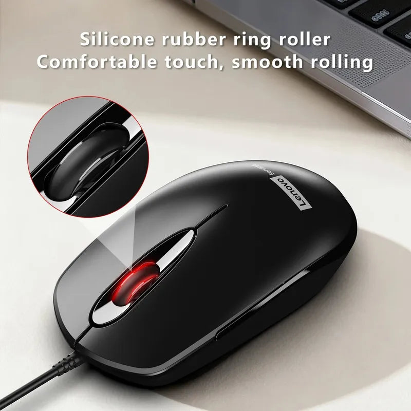 M150 Wired Mouse, Ergonomic Design USB-Powered Durable Black Smooth Rolling Ideal for Office Home Laptop Desktop and PC Use