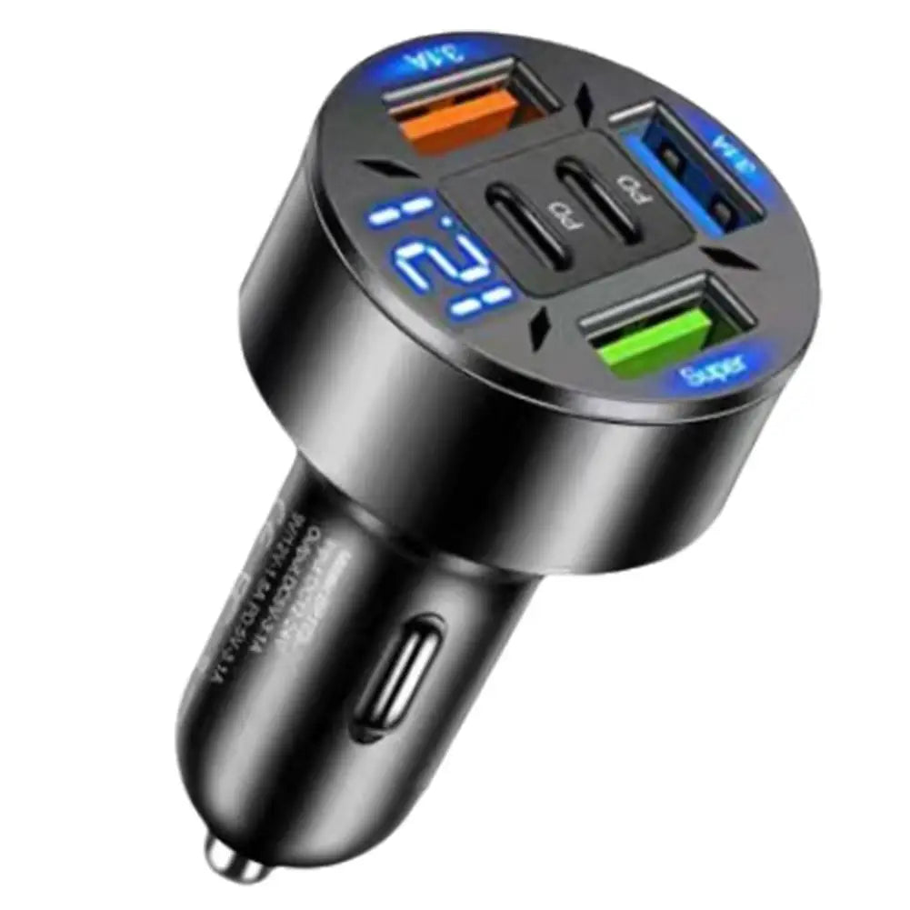 250W 5 portas Carregador de carro Carregamento rápido PD QC3.0 USB C Carregador de telefone para carro Tipo C Adaptador no carro para iPhone