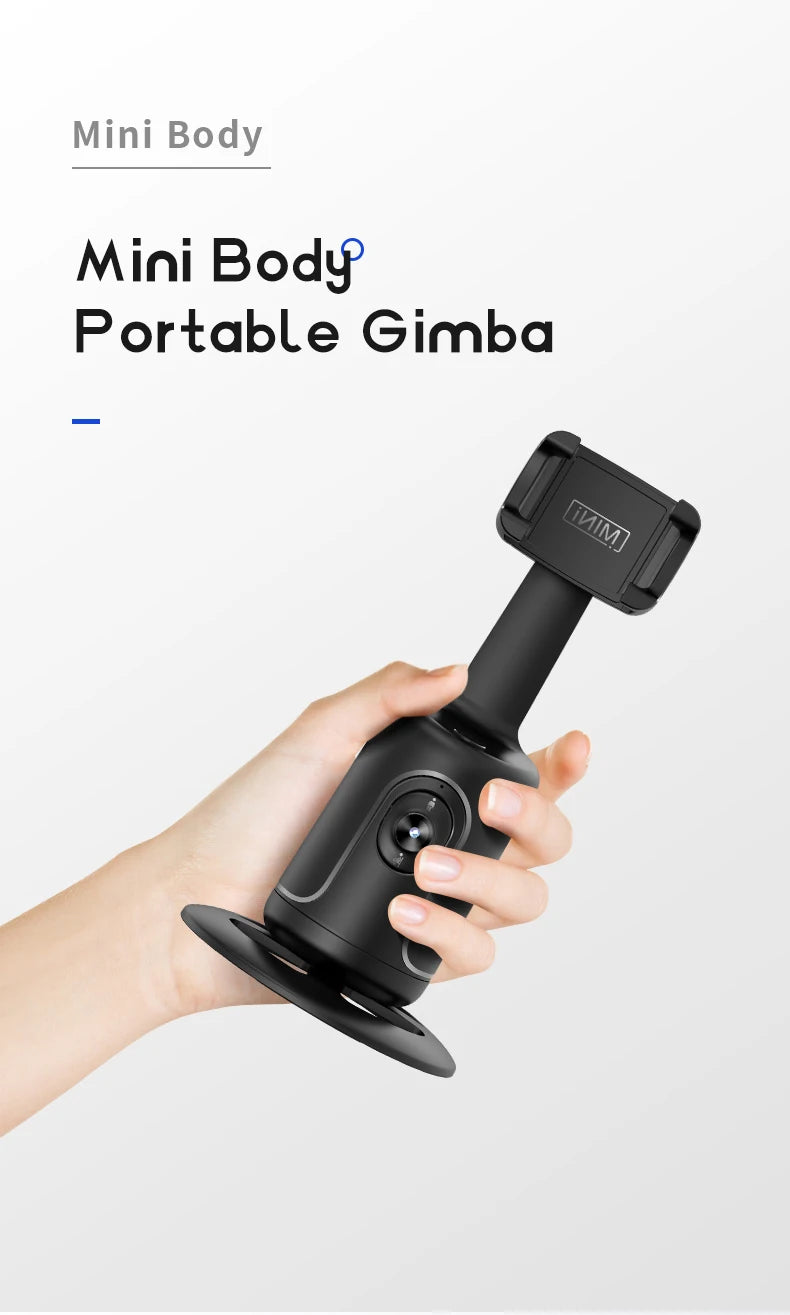 AI Smart Gimbal, 360 °, Auto Face Tracking, Rotação Tudo-em-um, Suporte do Telefone para Smartphone, Vídeo, Vlog, Estabilizador ao Vivo, Tripé