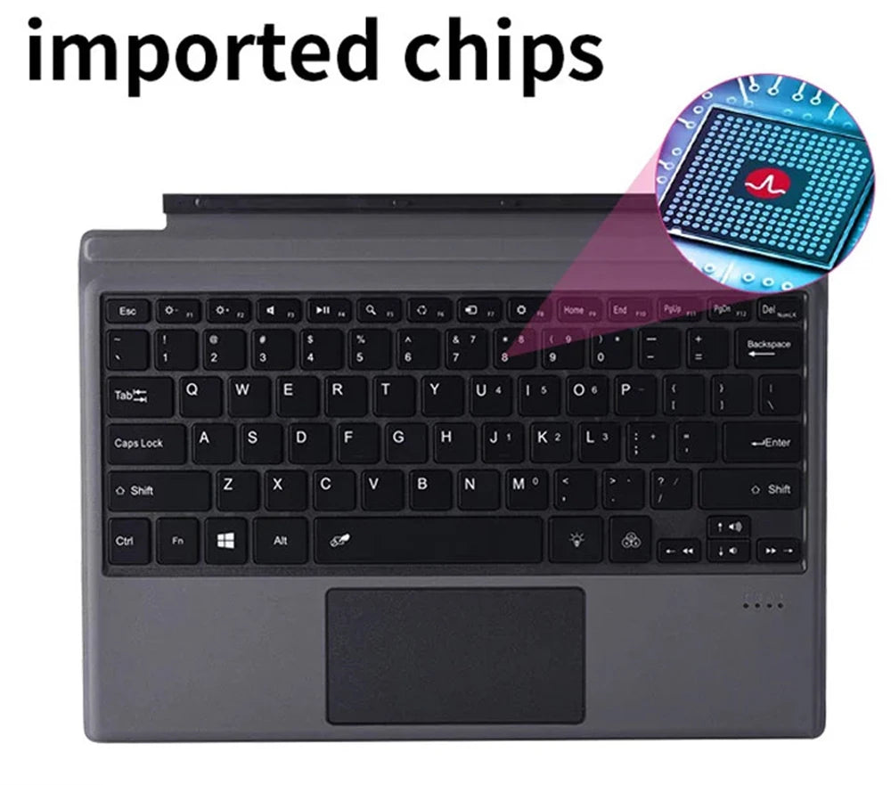 Teclado Bluetooth Retroiluminado para Microsoft Surface Pro 3 4 5 6 7 7+/Microsoft Surface Pro 8 9 10 11 X 13inch, Teclado Trackpad Teclado Sem Fio,Teclado português