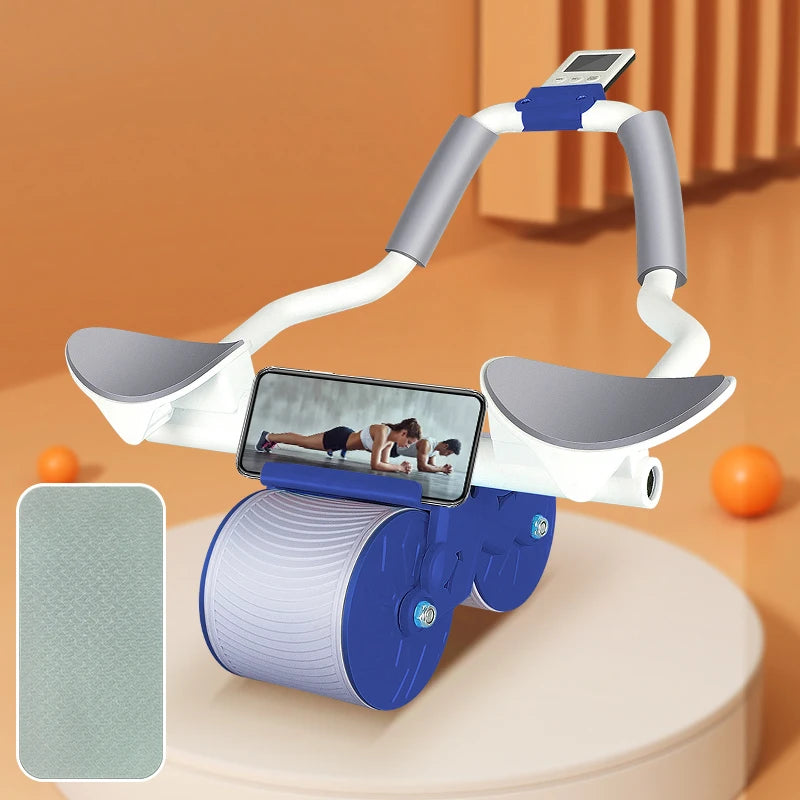 Rebound Automático Roda Abdominal, Core Muscle Ab Trainer, Counter Display, Roda De Exercício De Fitness, Suporte De Cotovelo