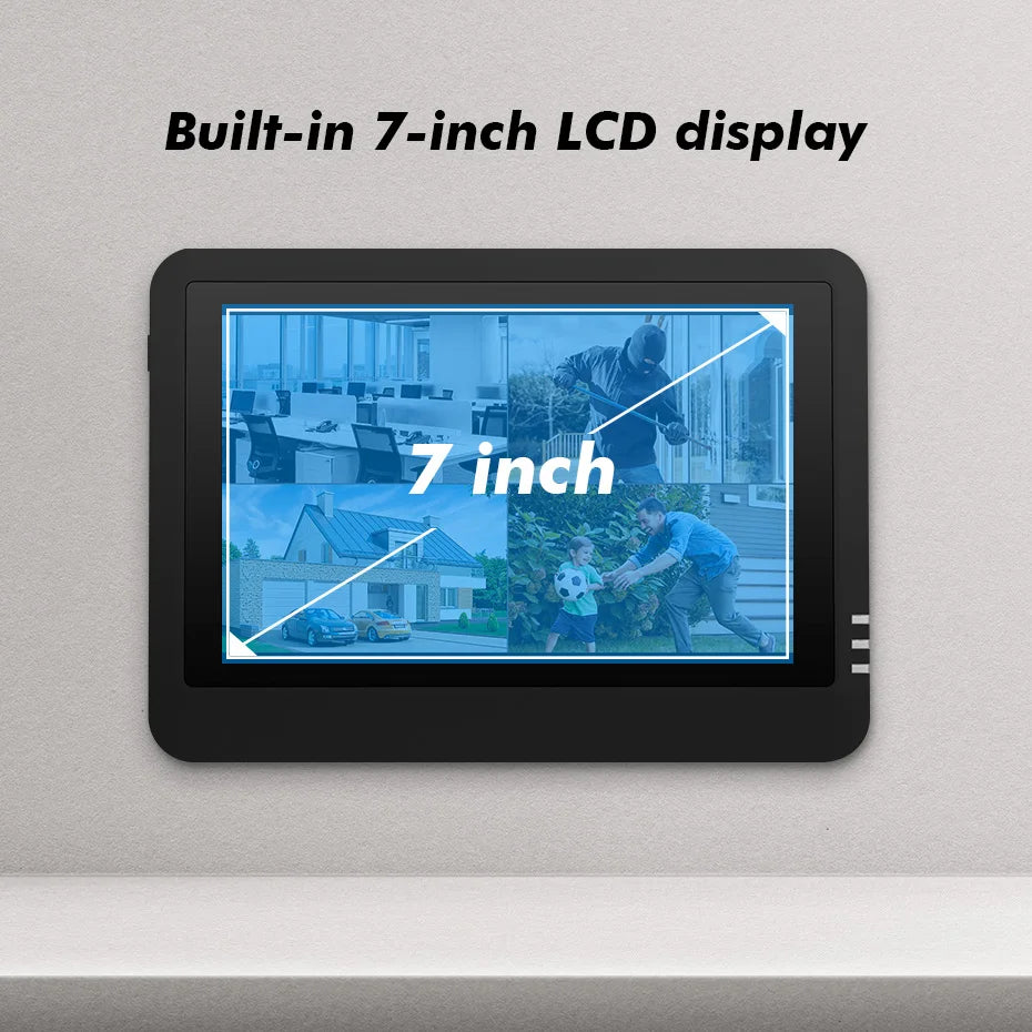 Kerui sem fio 6mp lente dupla wifi câmera ip 8ch nvr tela lcd de 7 polegadas gravador de vídeo sistema de câmera de segurança em casa vigilância