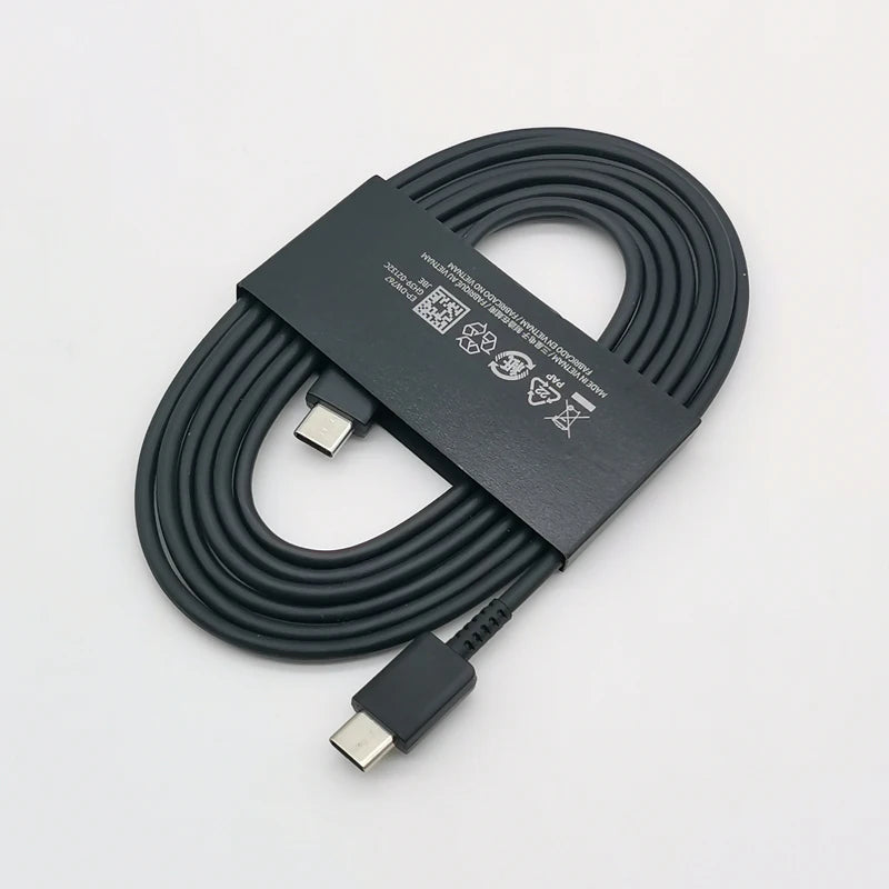 Carregador de 45W, 1.8m, Tipo C, Galaxy S24, S23, S22, S21, S20, Nota 20, Ultra 10, Z Flip, Fold 6, Samsung-Adaptador de Carga Super Rápida, 5, 4, 3, 2