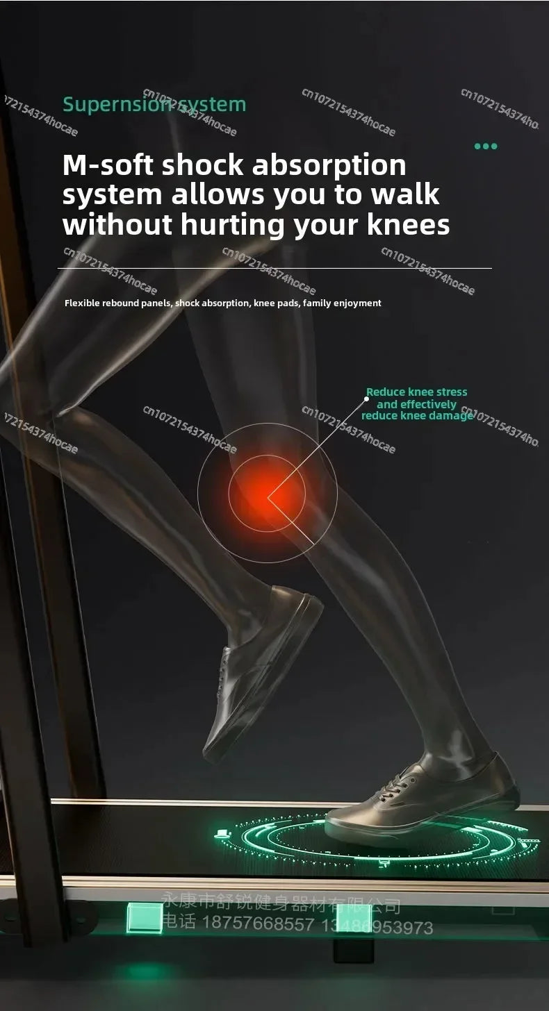 Cama plana doméstica/equipamento de fitness interno silencioso para queima de gordura pequena/tapete dobrável