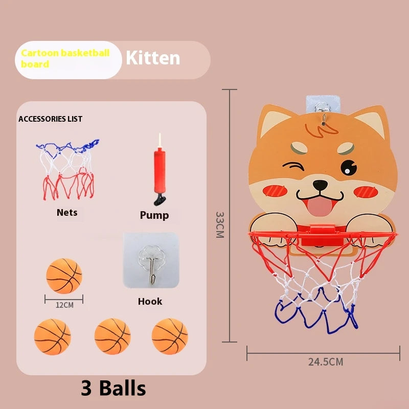 Versão infantil vertical ajustável levantamento rack de basquete ao ar livre casa indoor esportes crtoon rebote pai-filho interacti