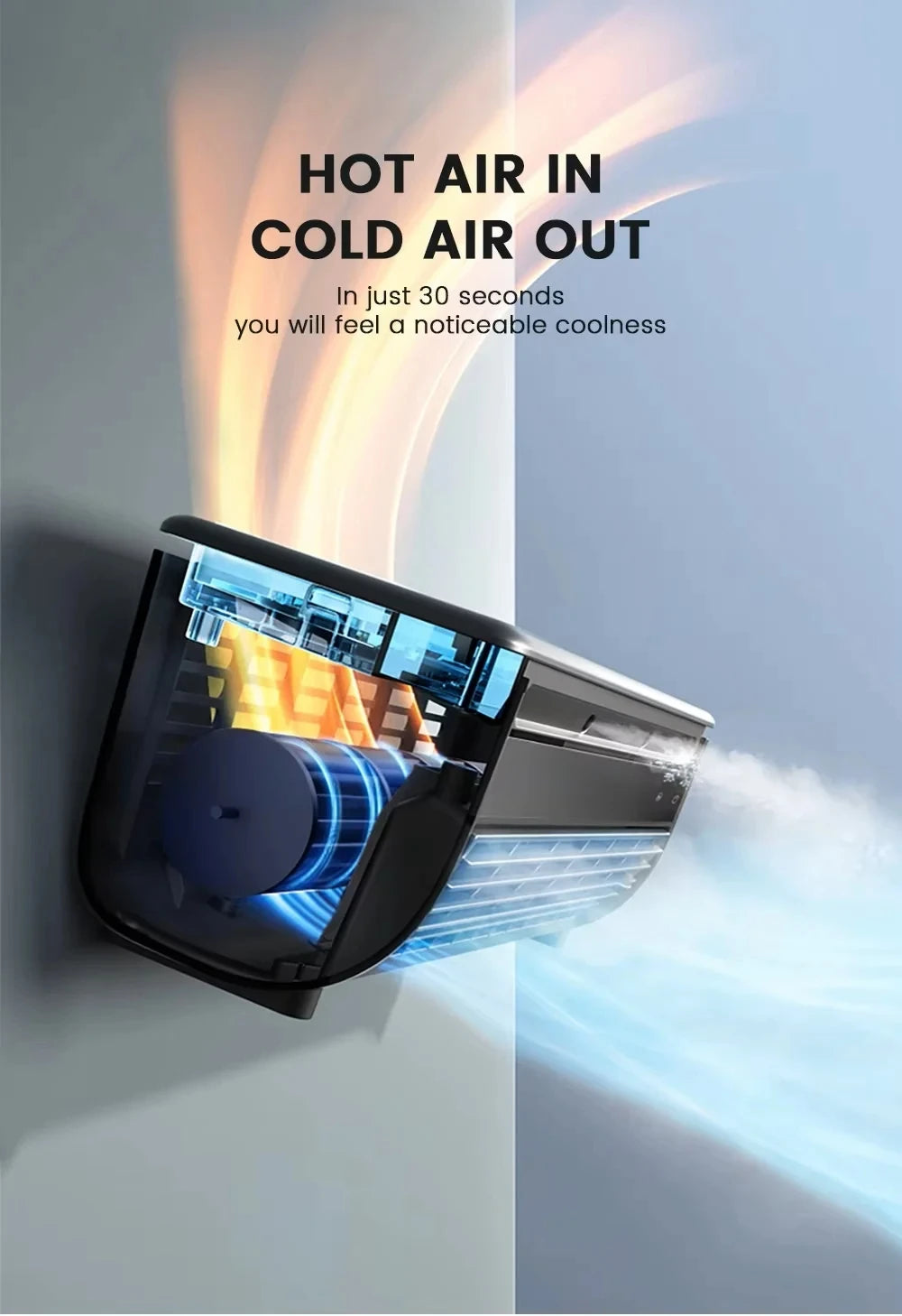 Mini desktop casa cozinha banheiro ventilador de spray elétrico portátil ventilador refrigeração ar água recarregável montado na parede