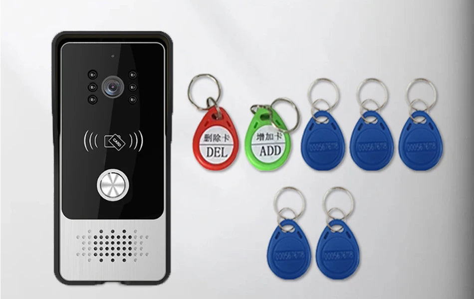 Mirixi 7 Polegada sistema de intercomunicação telefone vídeo porta rfid campainha com câmera desbloquear conversa visão noturna hd para villa apartamento