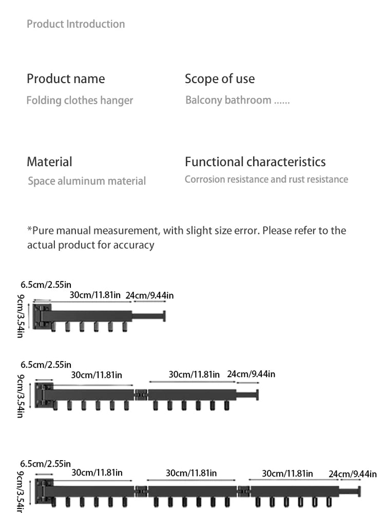 Wall-montado dobrável liga de alumínio roupas secagem Rack Perfeito para Varanda Quarto Cozinha Sala