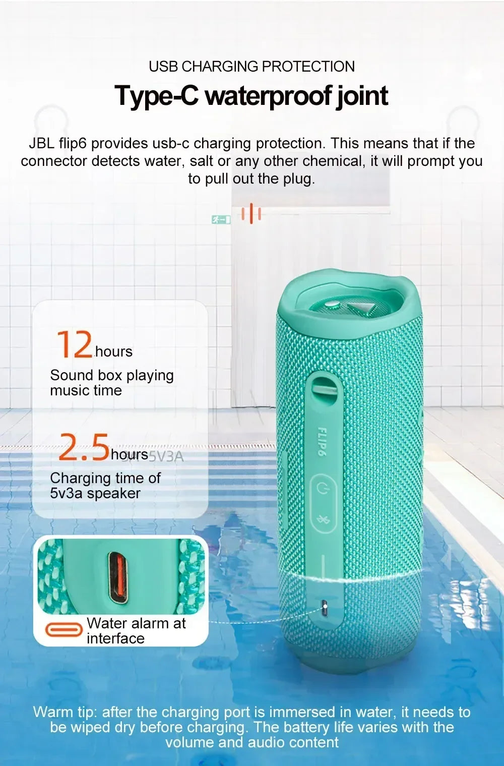 Original jbl flip 6 sem fio bluetooth alto-falante portátil ipx7 à prova dwaterproof água ao ar livre estéreo baixo música faixa com tweeter independente