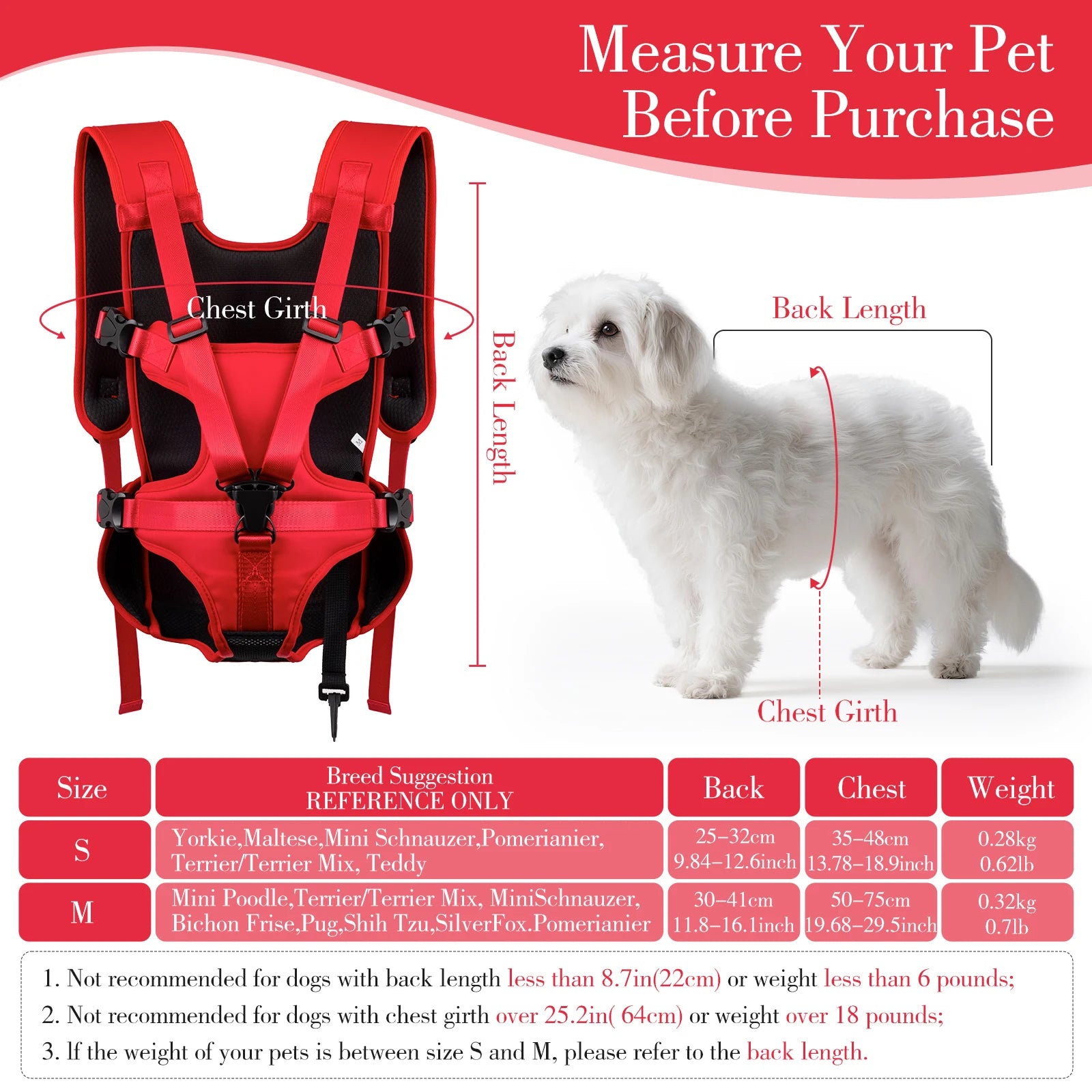 Mochila transportadora frontal para cães, mochila transportadora ajustável para cães, portadores para cães pequenos e gatos, caminhadas, acampamento, viagens