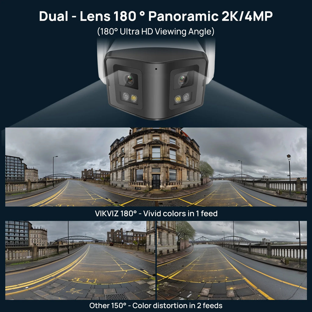 Hikvision-Compatibele 4K 8mp ColorVu 170 °    Câmera IP Panoramische Binocular Md2.0 Tweerich tingsges Preken Thuis Câmera CCTV