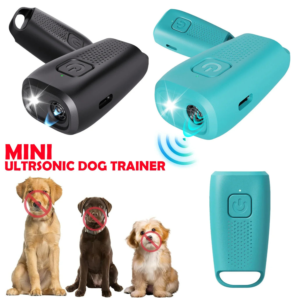 MINI ULTRSONIC DOG TRAINER Repelente de cães Repelente ultrassônico de cães com LED eficaz para cães Dispositivo de treinamento anti-latidos