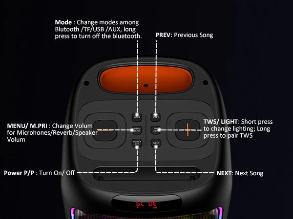 Máquina de karaokê FanFun com 2 microfones, alto-falante Bluetooth portátil com luz RGB, sistema de karaokê para festa em casa de karaokê