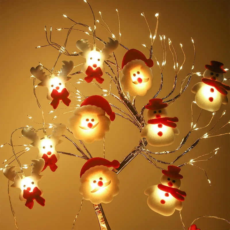 Boneco de neve natal led guirlanda luz da corda feliz natal decorações para casa 2024 cristmas árvore ornamento natal navidad presentes