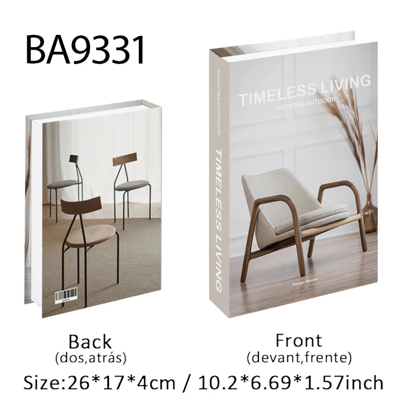Caixa de armazenamento de livro falso que pode ser aberta, livros decorativos de luxo, mesa de café, ornamento, prateleira de quarto, decoração nórdica de interiores, decoração de casa