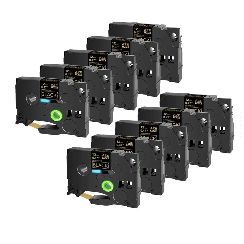 GREENCYCLE 10PCS TZe231 241 251 335 Ribbon Compatible for Brother Ptouch Maker Black on white Label tape 6mm 9mm 12mm 18mm 24mm