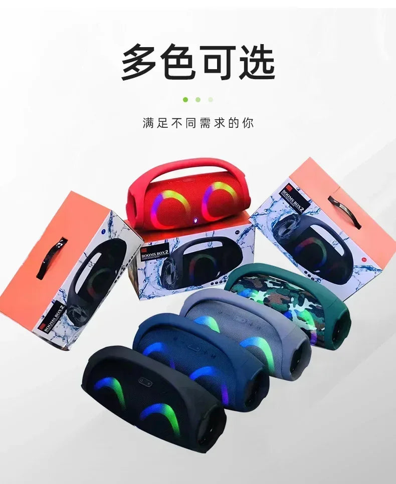 Alta fidelidade sem fio bluetooth alto-falante portátil à prova dwaterproof água coluna de som alta potência estéreo surround rgb subwoofer caixa de som tws/usb