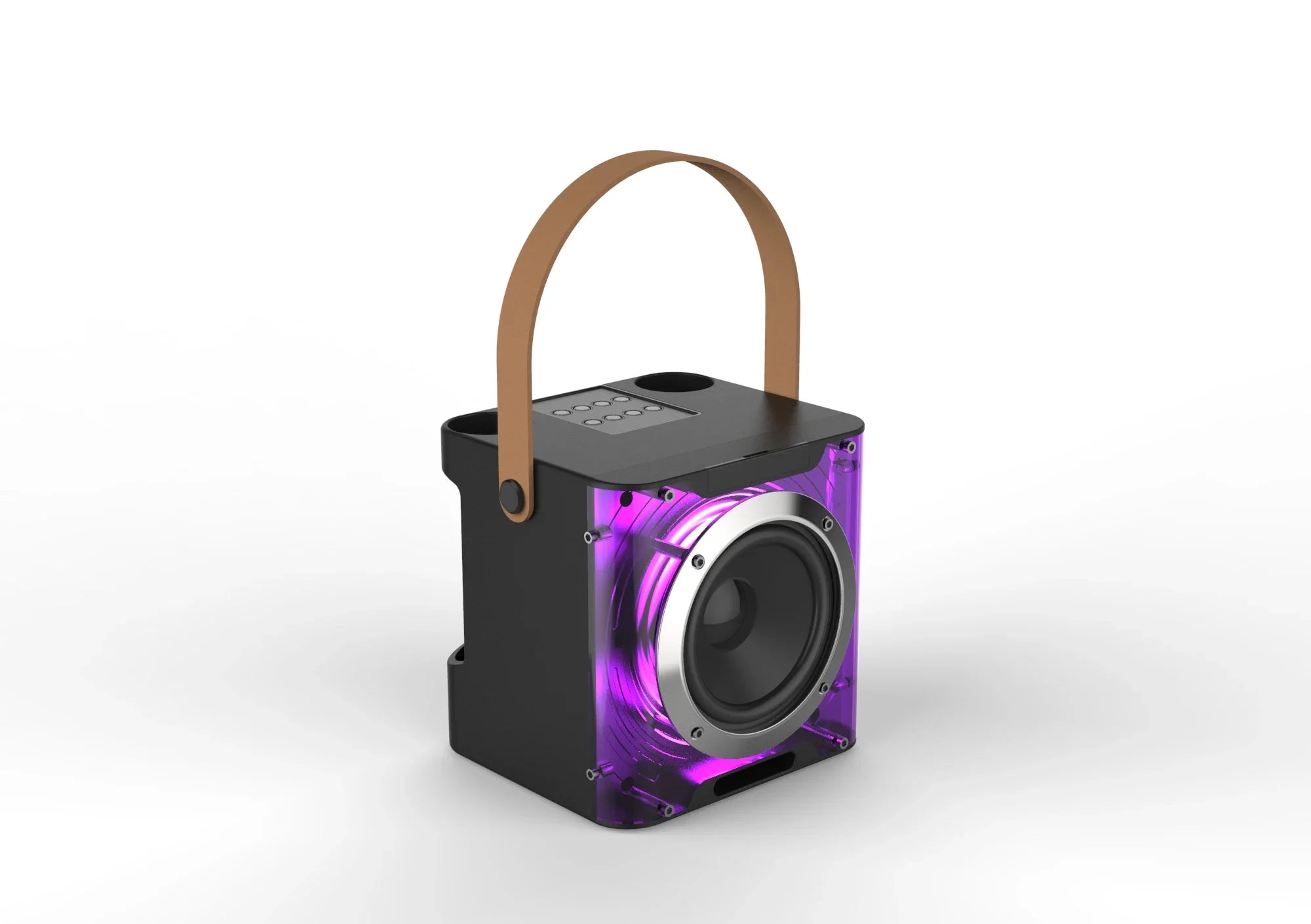 Alto-falante bluetooth de karaokê de alta potência, luz de ritmo musical 360, subwoofer estéreo surround sem fio com microfone duplo, suporte para telefone